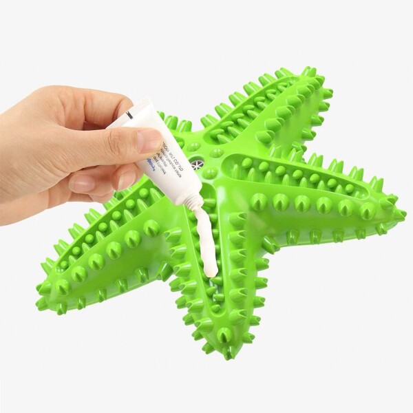 Juguete Perro Dental Morder Higiene Estrella Marina Flotante Color Variante Verde