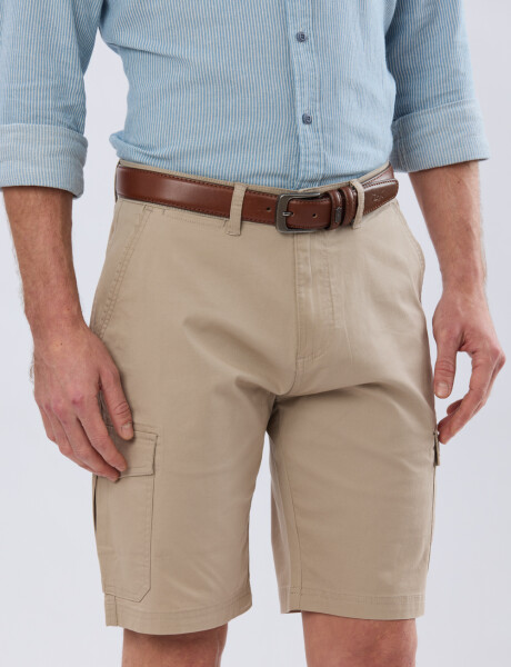 BERMUDA CARGO CON ELASTANO Beige