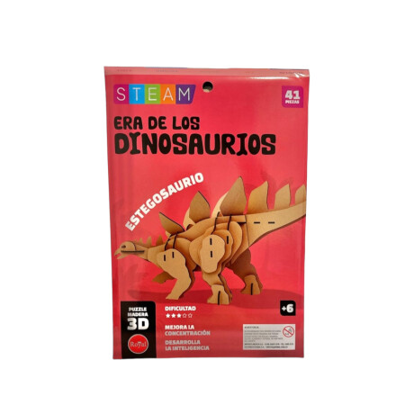 Puzzle de madera 3D Dino Estegosaurio