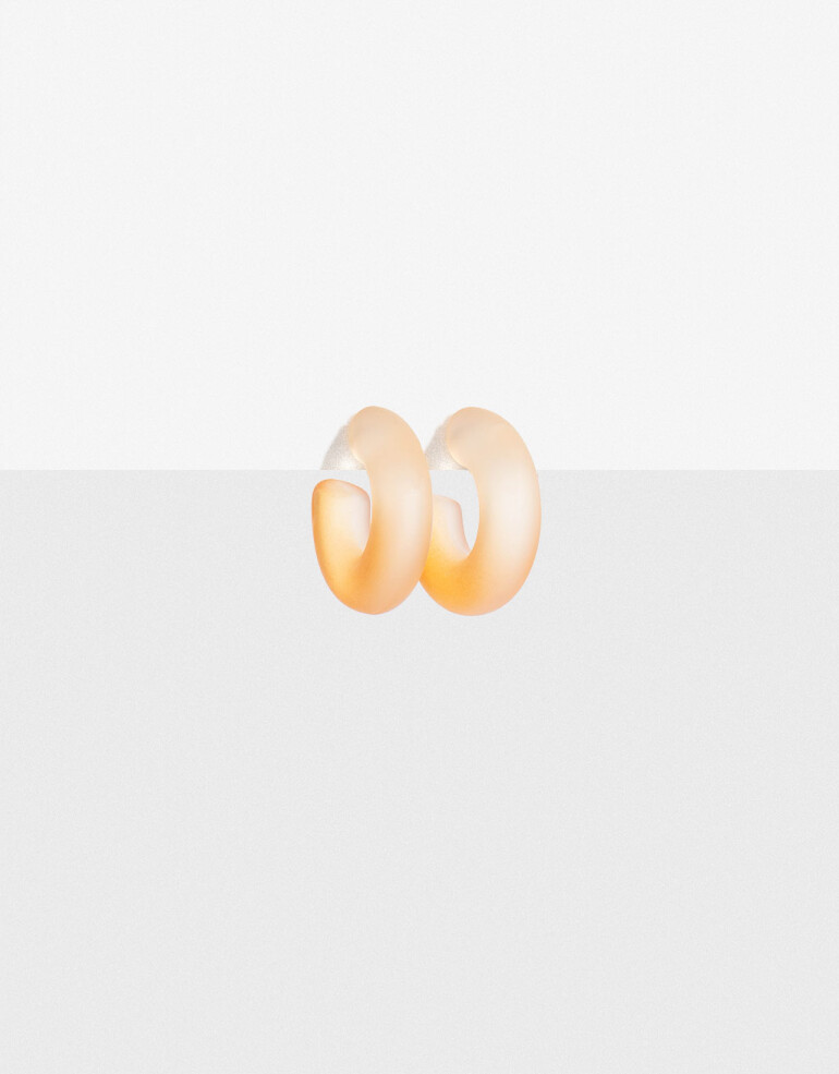 Aros Argollas Acrilico Argolla Resina Degradé Naranja - Naranja Medio