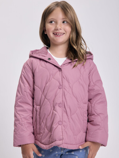 Campera capitoneada capucha Rosa