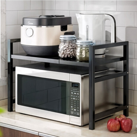 Estante organizador para microondas NEGRO