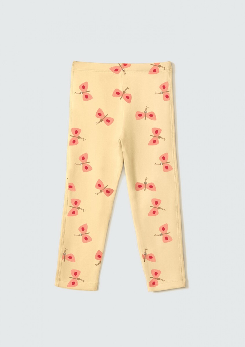 CALZA CON ESTAMPADO - AMARILLO 