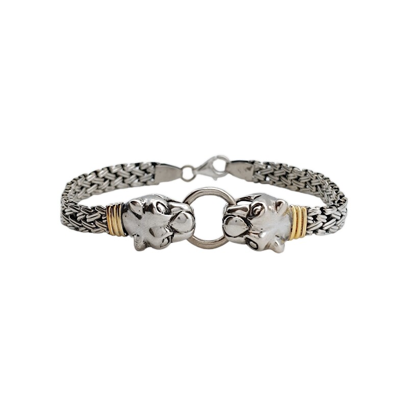 Pulsera Pantera-Plata y Oro-Sin piedra-PU5068 sinpiedra