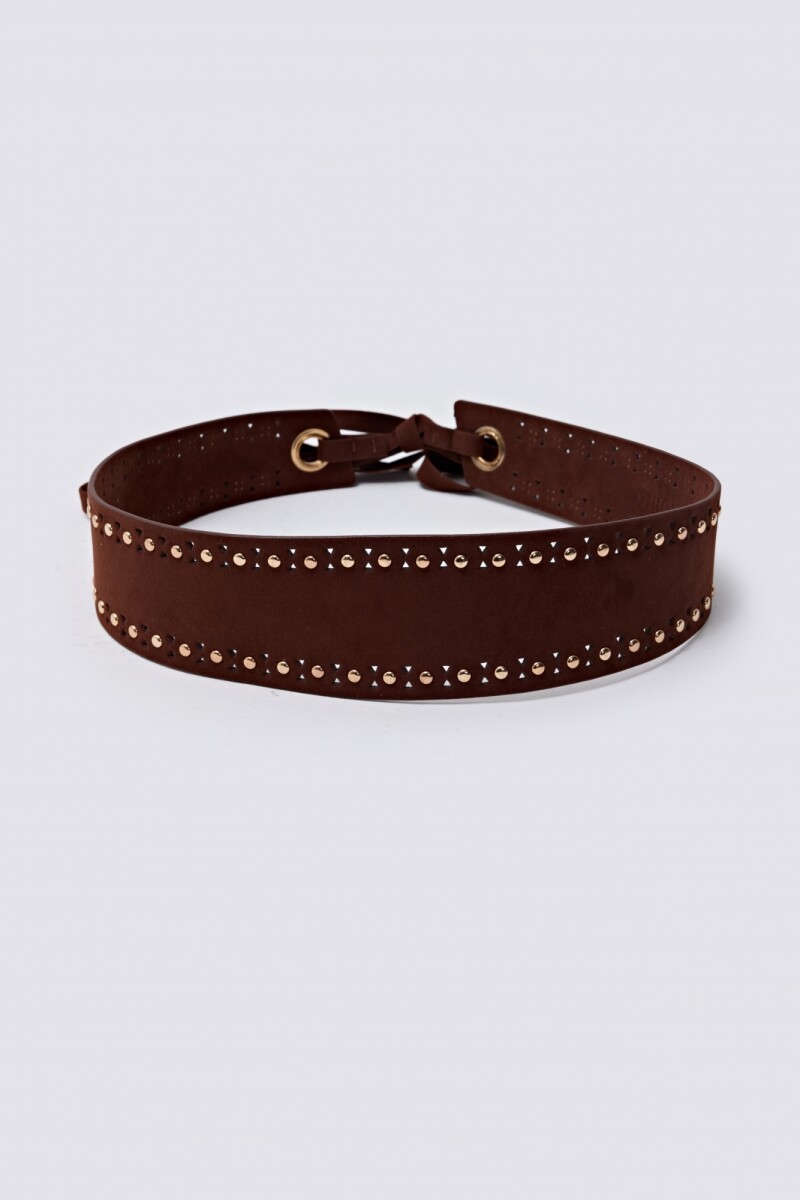 Faja de suede con tachas - tostado 