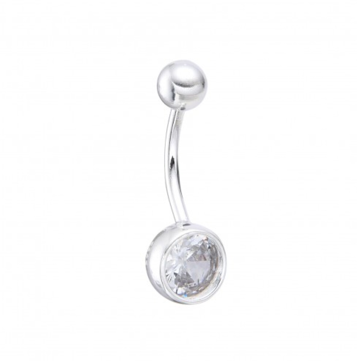 Piercing de plata con circonia. 