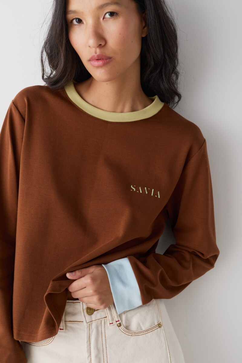 TSHIRT SAVIA CONTRAST Chocolate