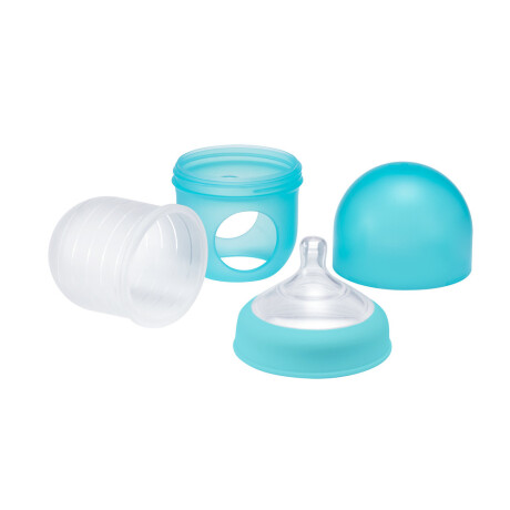 Mamadera bolsa de silicona con tetina RN (120ml) celeste