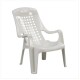 Silla Reposera Efes Beach Pvc Blanca Con Posa Brazos Silla Reposera Efes Beach Pvc Blanca Con Posa Brazos