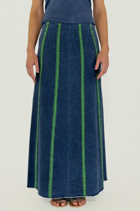 POLLERA CLARA Azul Y Verde