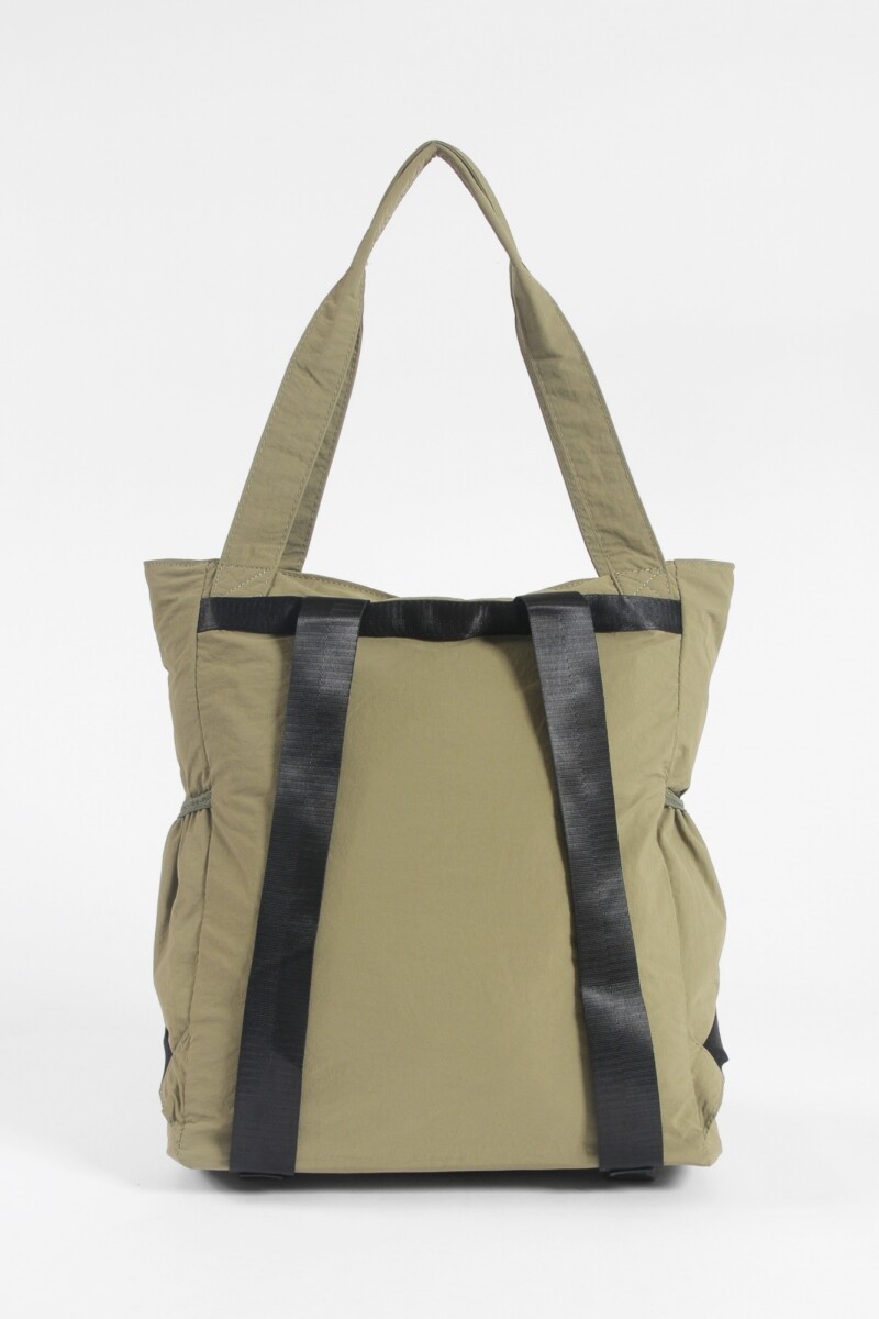 Mochila shopper de tela verde