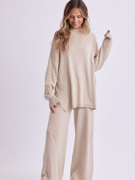 Pantalón de punto Beige