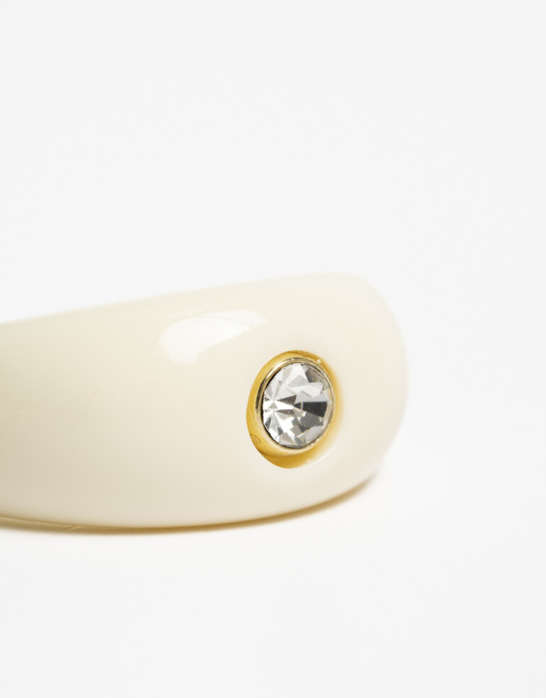 Anillos Medianos y Grandes Acrilico Anillo Acrílico Strass - Dorado