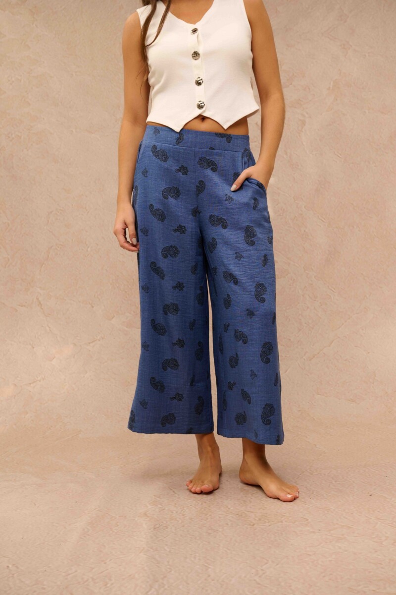 PANTALON NOOR ESTAMPADO AZUL PANTALON NOOR ESTAMPADO AZUL