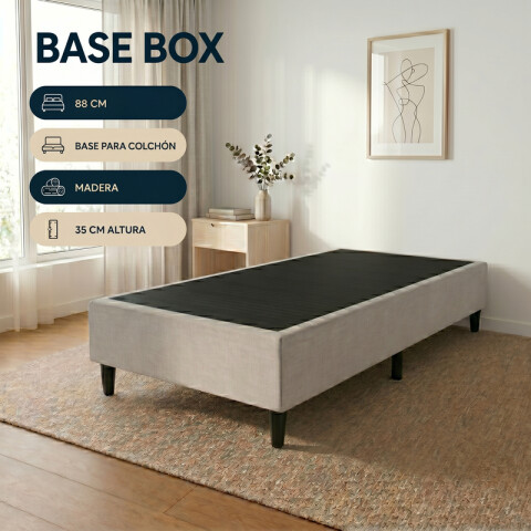 Base BOX Una Plaza 88x188x35 cm – Soporte Firme para Colchón | Gris Base BOX Una Plaza 88x188x35 cm – Soporte Firme para Colchón | Gris