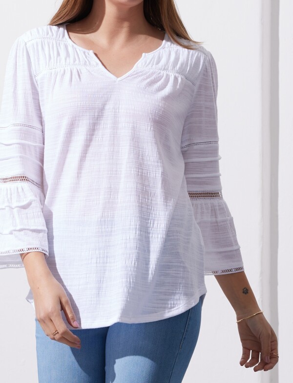 Blusa Frunces Hombro BLANCO