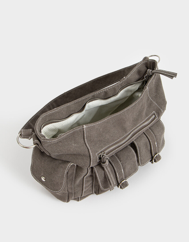 Bandoleras Bandolera Canvas Multipocket - Gris Oscuro
