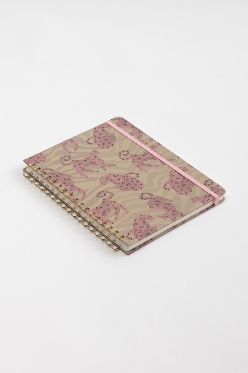 Cuaderno espiral leopardos Rosa