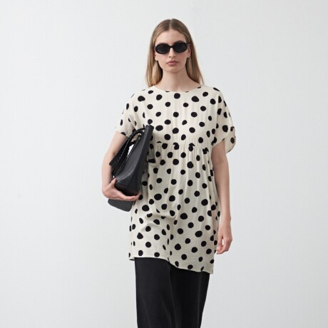 VESTIDO CASTAÑA Negro/Crudo