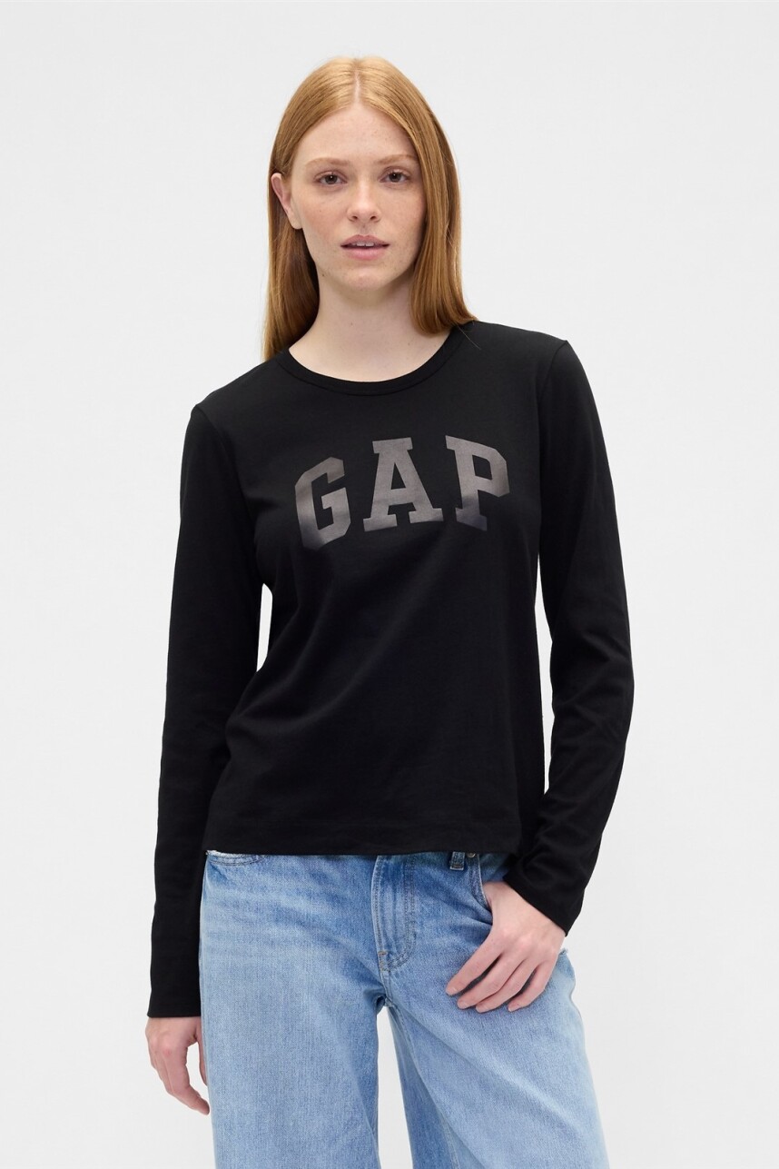 Remera Logo Gap Mujer Black