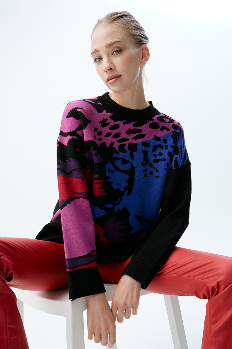 Sweater Leopardo - Negro 