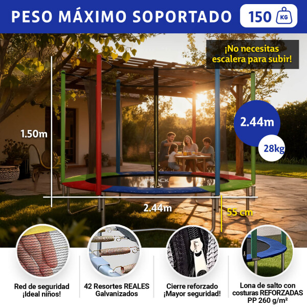 Cama Elastica 2.44 M Trampolin Saltarin Niños Adultos Grande Con Red Proteccion Imback Cama Elastica 2.44 M Trampolin Saltarin Niños Adultos Grande Con Red Proteccion Imback