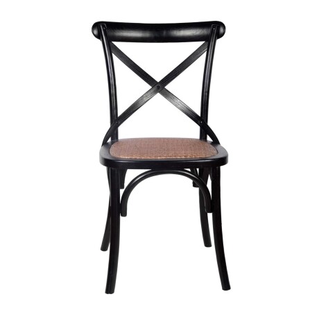 SILLA DE COMEDOR MADERA NEGRO CRUCETA