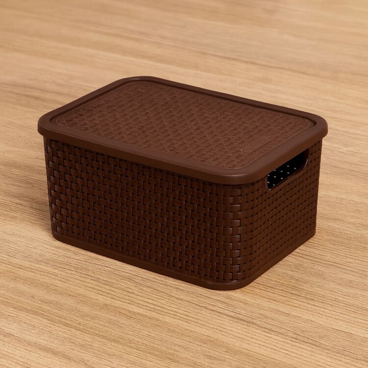 Caja organizadora simil rattan Nº 1 5.8 Litros CAFÉ