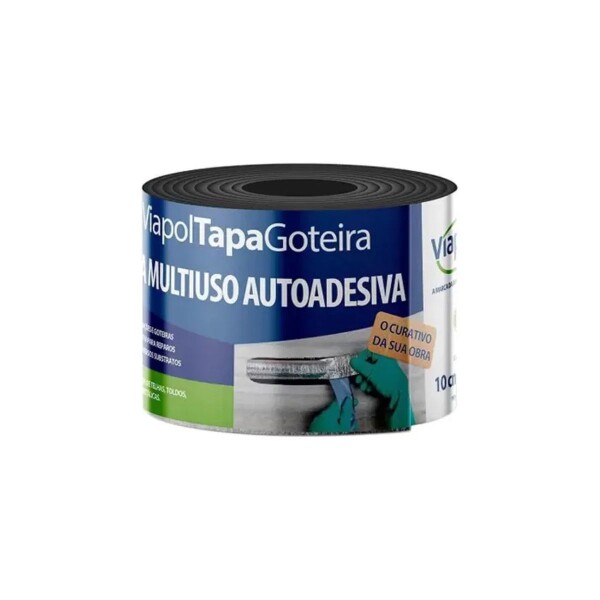 MEMBRANA ASFALTICA VIAFLEX FITA 10CM X 10M VIAPOL Membrana Asfaltica Viaflex Fita 10cm X 10m Viapol