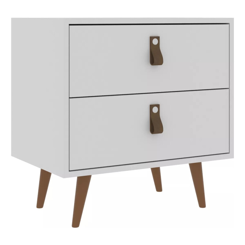 Mesa De Luz Cabecera Padua Nordica Cajones Dormitorio Blanco