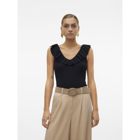 VMPROVENCE SL RUFFLE TOP GA BLACK