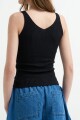 Top tejido punto rib tirantes finos NEGRO