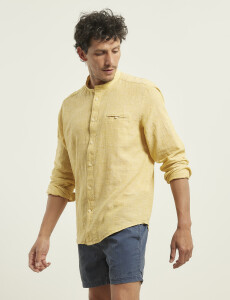 011954 CAMISA HARRINGTON LABEL LINO Amarillo