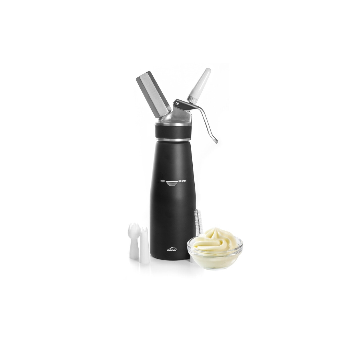 Cremera de Aluminio Negro 1 Litro 