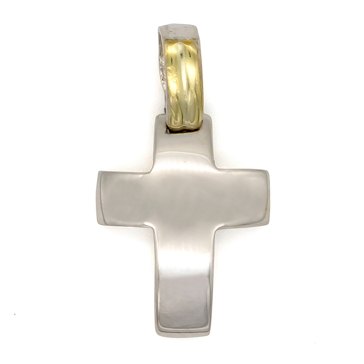 Cruz de plata 925, double en oro 18 ktes, BOMBE. 