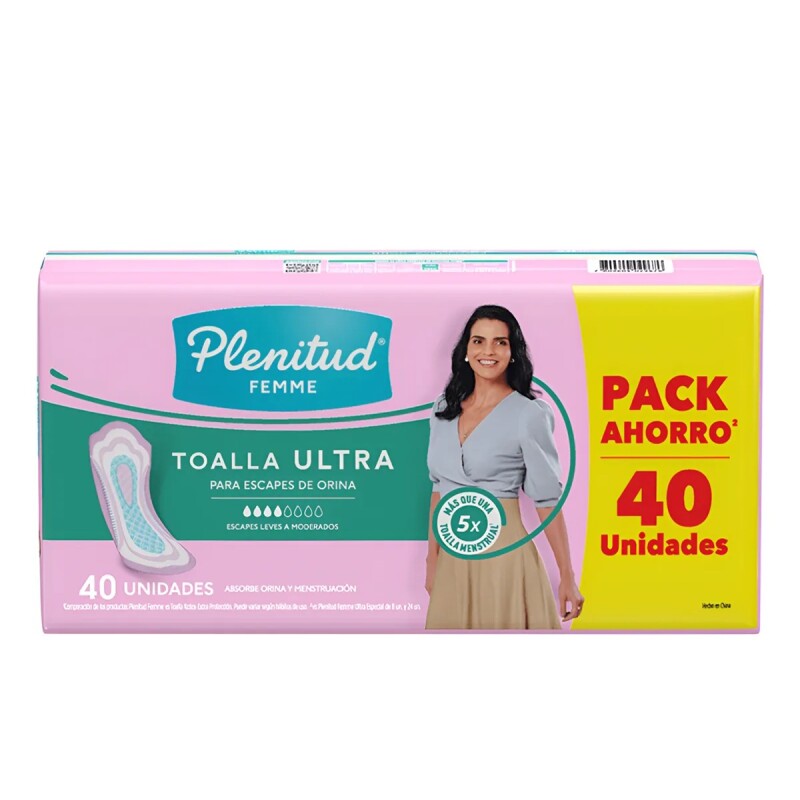Plenitud Femme Toalla Ultra Sin Alas 40 Uds. Plenitud Femme Toalla Ultra Sin Alas 40 Uds.