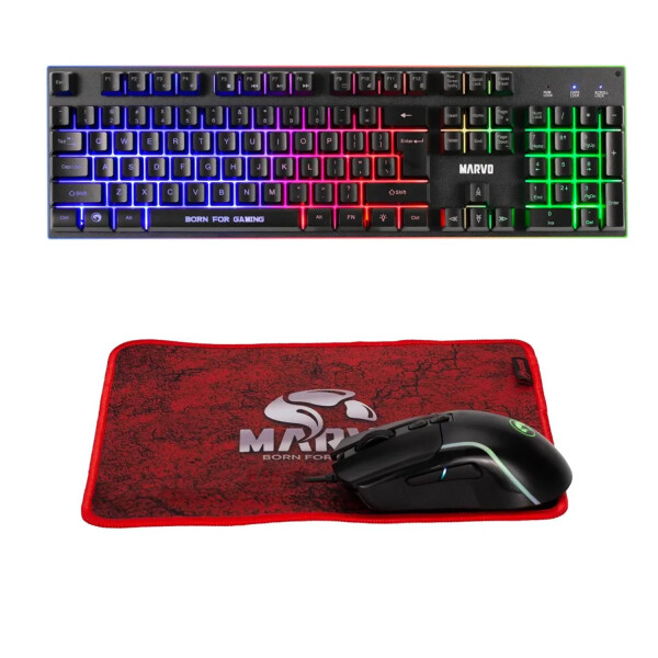 Combo Gamer Marvo Cm416 Teclado Mouse Vincha Pad COMBO MARVO CM416 TECLADO SP MOUSE + PAD