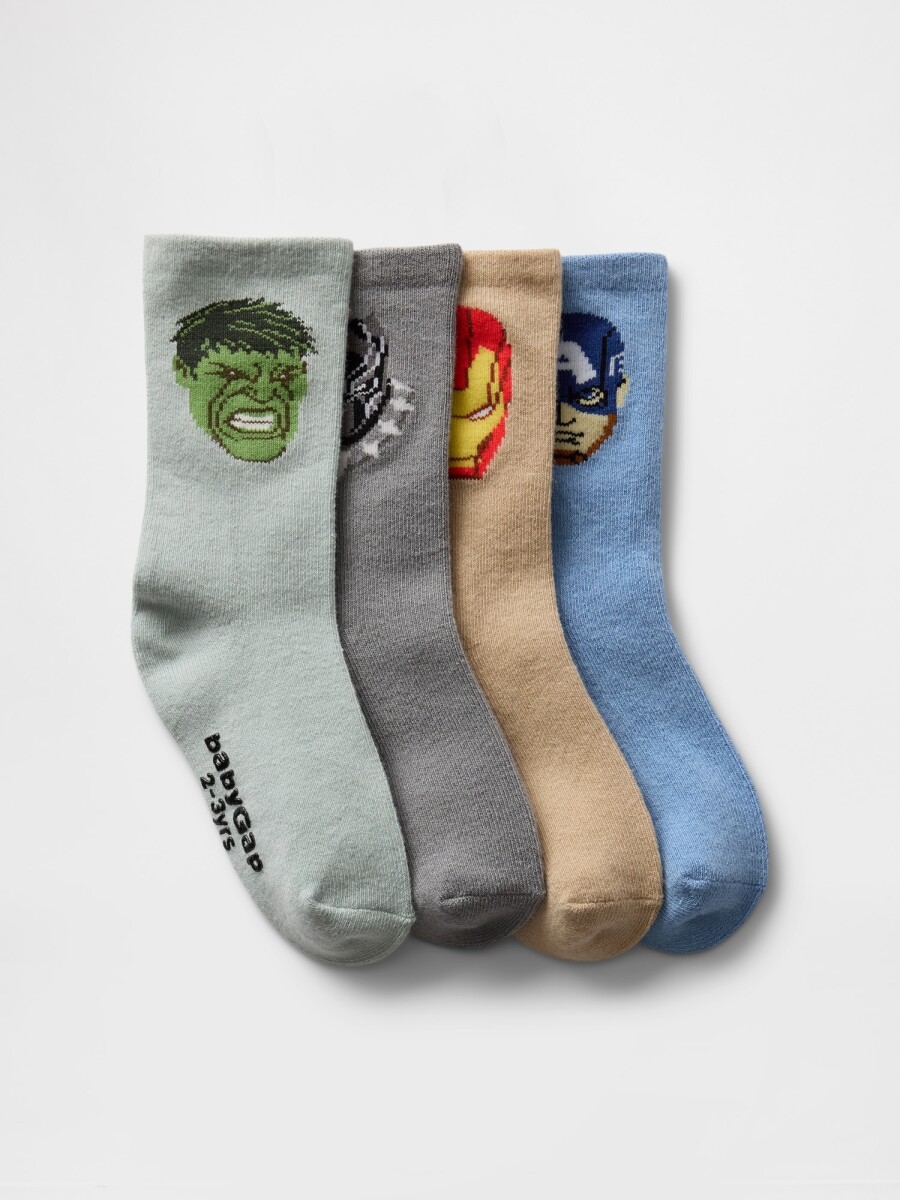 Medias Marvel Pack X4 Toddler Niño - Multi 1Cc 