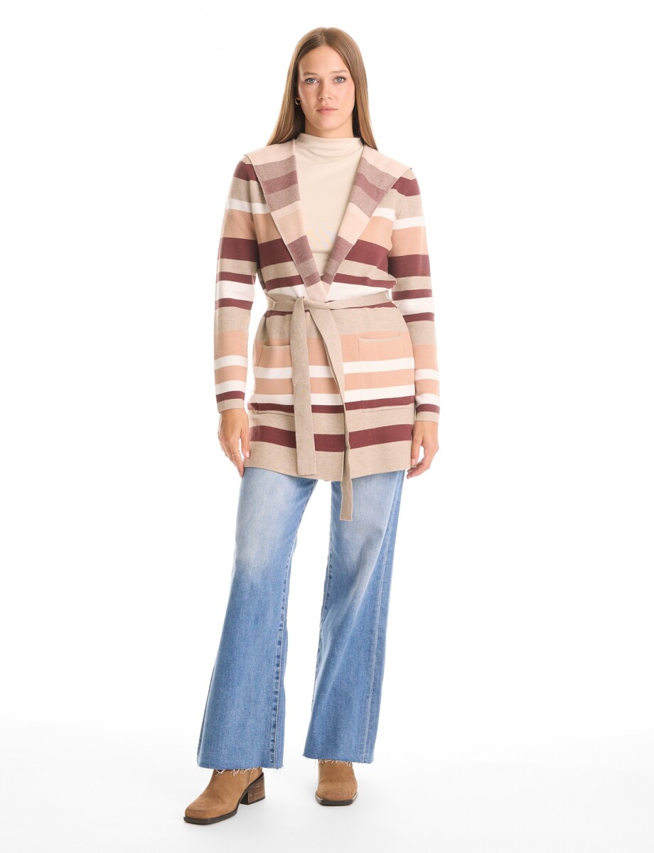Cardigan Capucha - Multi/beige 