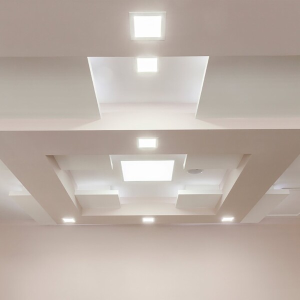 Plafon Led 18w Panel Cuadrado 21x21 Spot Luz Calida Variante Color Blanco