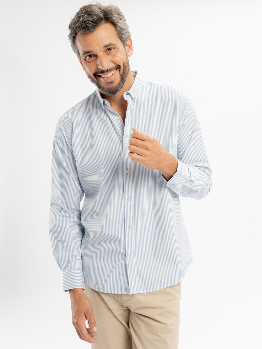 Camisa m/l Hudson - celeste 
