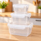 Set x3 Pote hermético rectangular 550 / 1000 / 1800 ml TRANSPARENTE