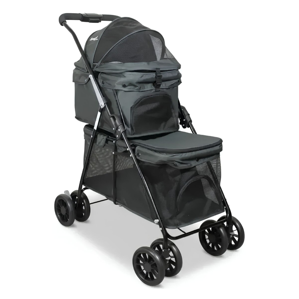 Coche Para Mascotas Beepet Duopet Doble Gris 