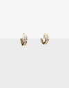Aros Argollas Strass Aros Argolla Cubic En Color - Dorado