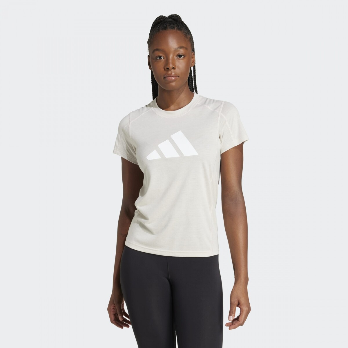 Remera Adidas Train Essentials Big Logo - Beige 