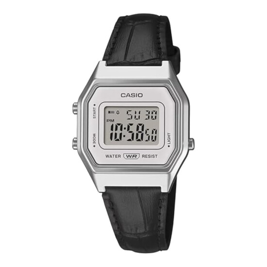 Reloj CASIO RETRO LA680WEL-1DF Cuero Negro Esfera 28mm 0