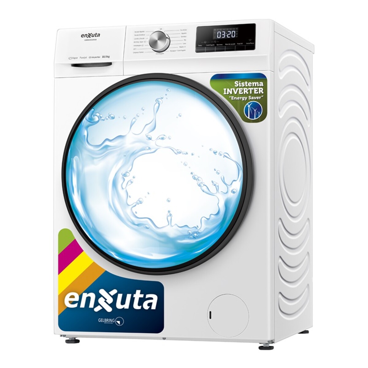 Lavasecarropas carga frontal Enxuta LSENX1610560 Blanco 