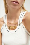 COLLAR BAÑADO EN ORO 18K CON MOSQUETÓN ENTRELAZADO GRANDE Colgante