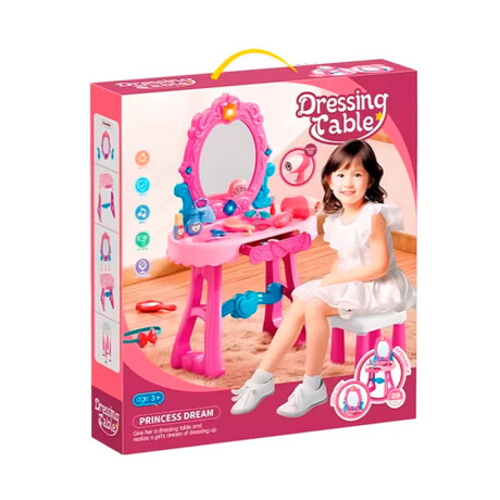 Set Tocador Infantil Maquillaje Y Peluquería C/banco Set Tocador Infantil Maquillaje Y Peluquería C/banco