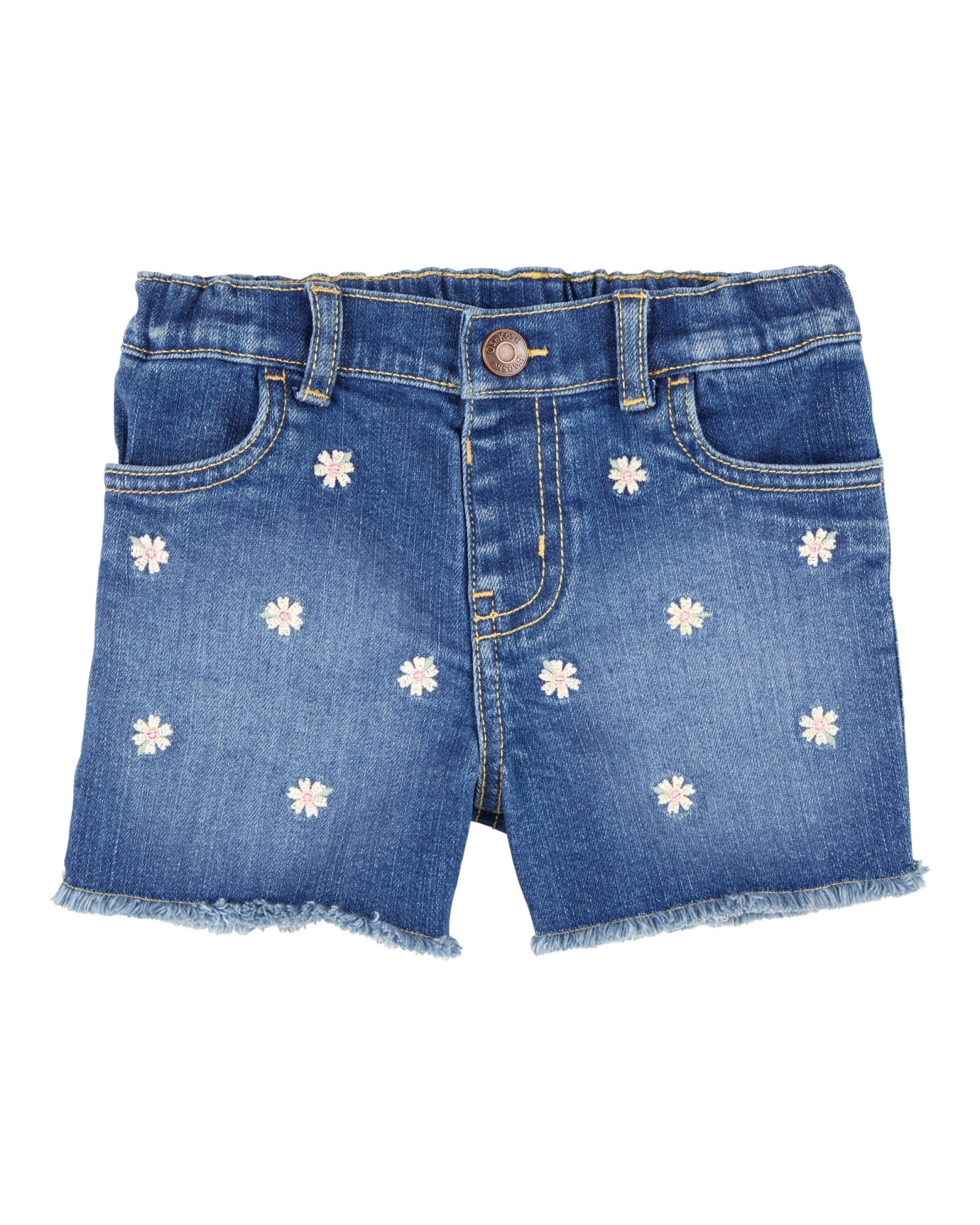 Short jean con bordado floral Short jean con bordado floral